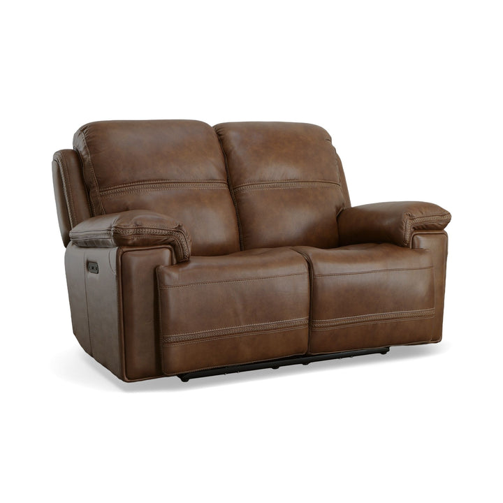 Fenwick Power Reclining Loveseat With Power Headrests Cognac