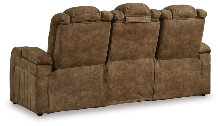 Wolfridge Power Reclining Sofa - Dark Brown (7)