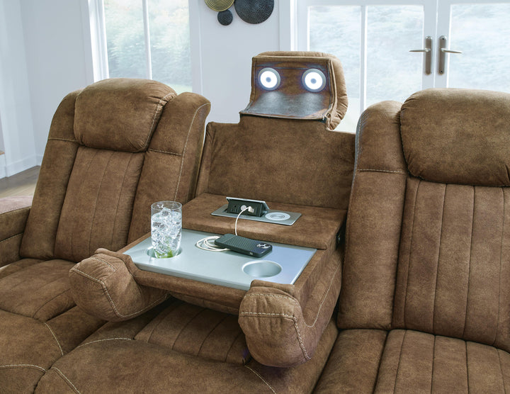 Wolfridge Power Reclining Sofa - Dark Brown (9)