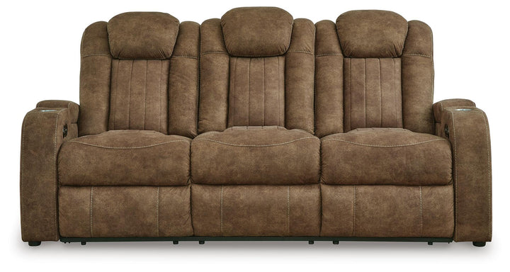 Wolfridge Power Reclining Sofa - Dark Brown (4)