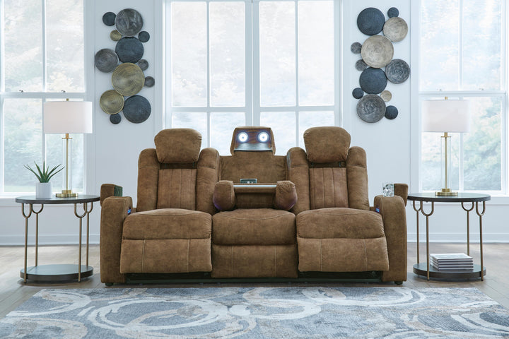 Wolfridge Power Reclining Sofa - Dark Brown (8)