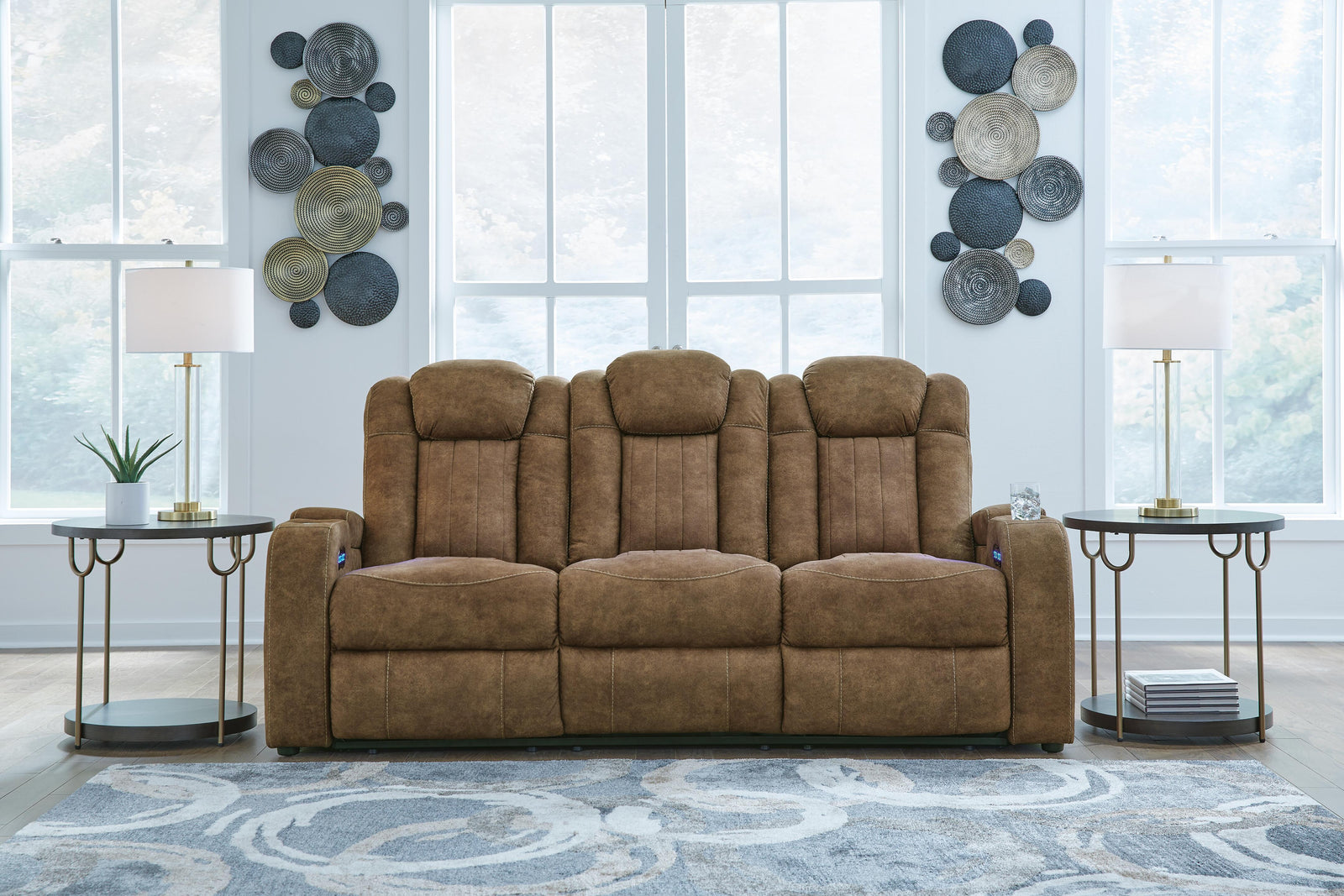 Wolfridge Power Reclining Sofa - Dark Brown (2)