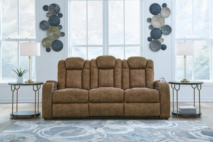 Wolfridge Power Reclining Sofa - Dark Brown (2)