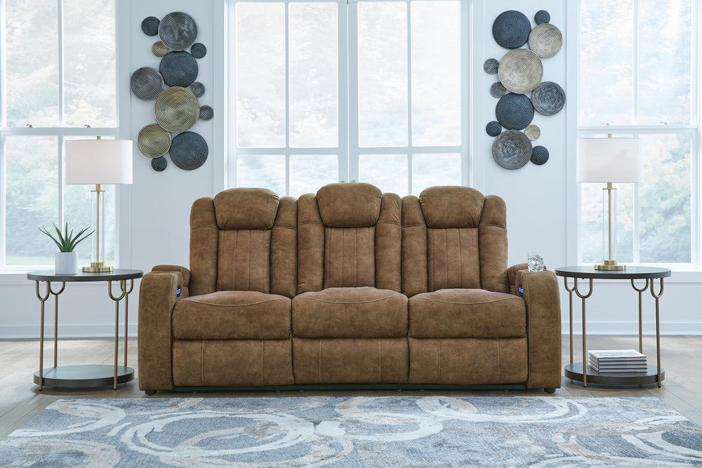 Wolfridge Power Reclining Sofa - Dark Brown (2)