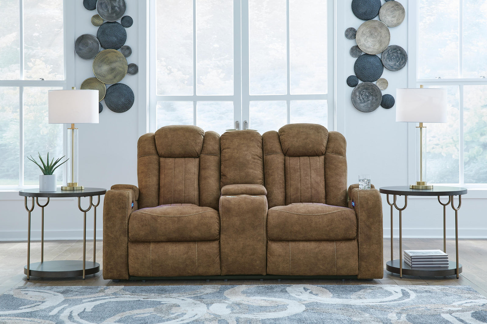 Wolfridge Power Reclining Loveseat - Dark Brown (2)