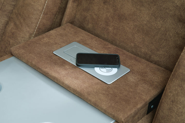Wolfridge Power Reclining Sofa - Dark Brown (10)