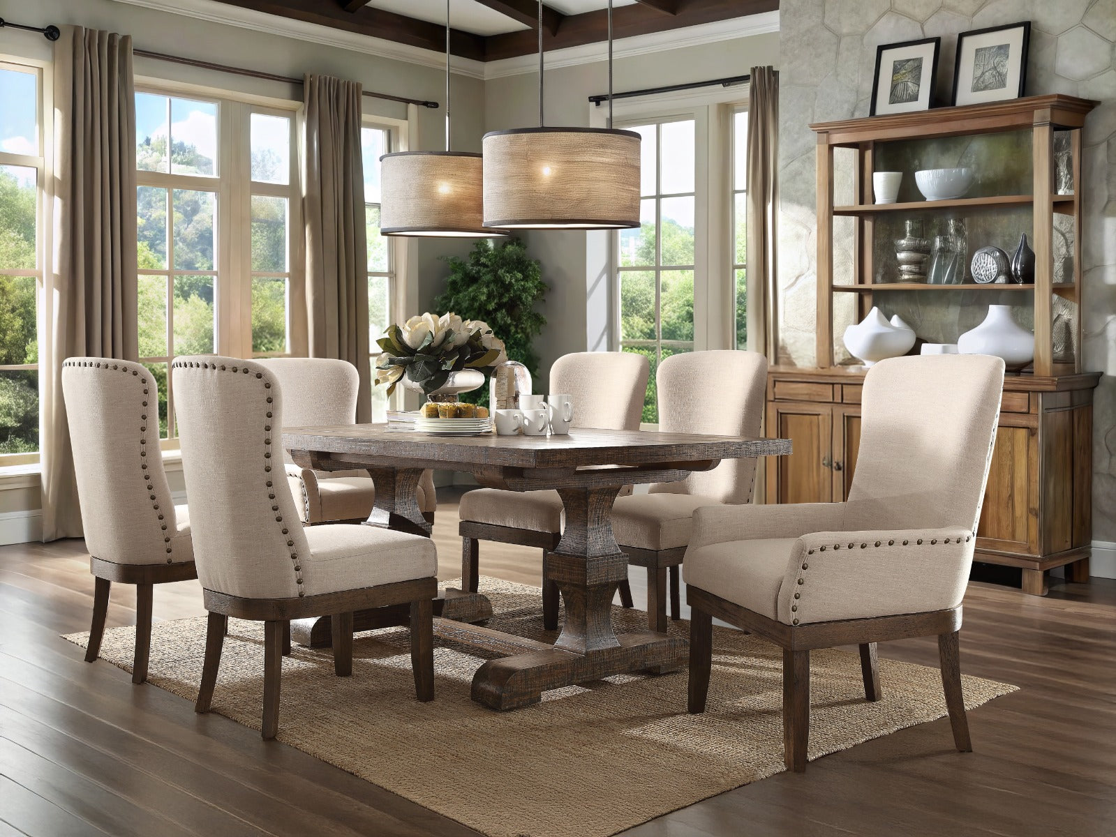 Landon Dining Table with Leaf in Salvage Brown