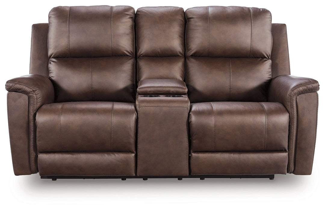 Bleckley - Power Reclining Loveseat With Console / Adjustable Headrest - Espresso by Ashley Furniture product image