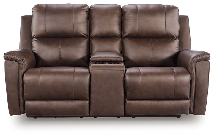 Bleckley - Power Reclining Loveseat With Console / Adjustable Headrest - Espresso by Ashley Furniture product image
