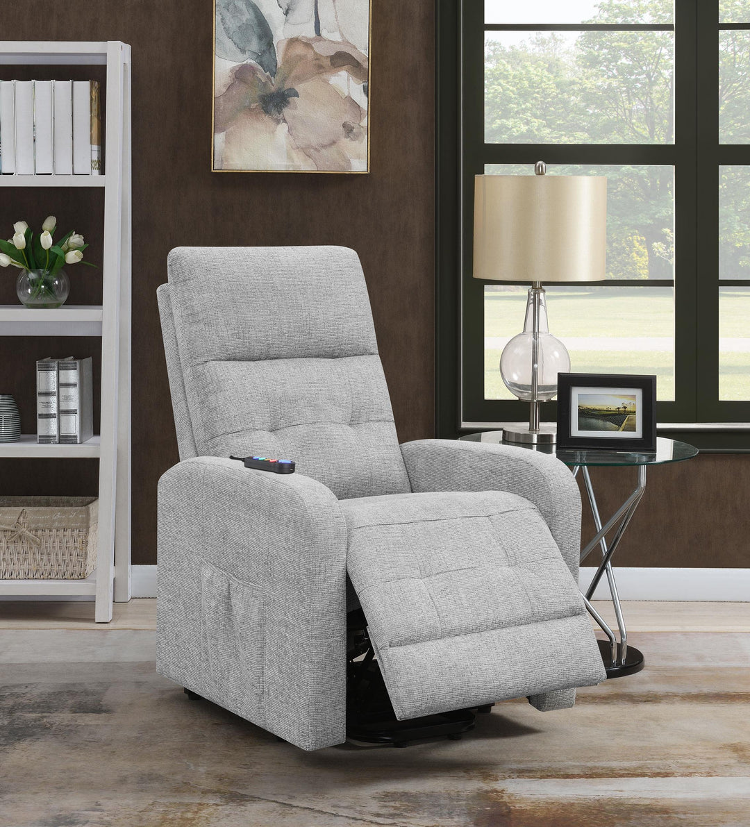 Coaster Furniture 609402P Howie Upholstered Power Lift Massage Chair Grey