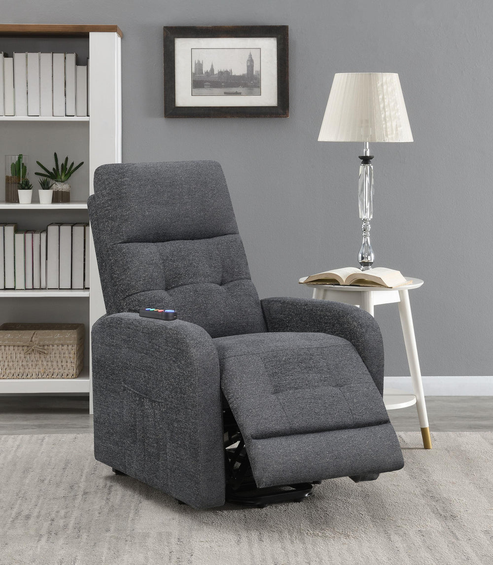 Coaster Furniture 609403P Howie Upholstered Power Lift Massage Chair Charcoal