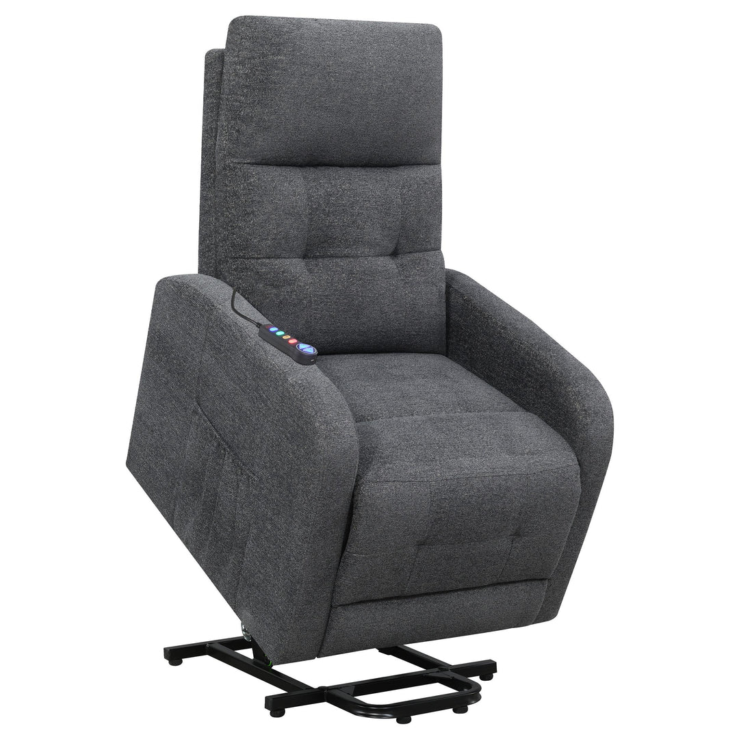 Coaster Furniture 609403P Howie Upholstered Power Lift Massage Chair Charcoal