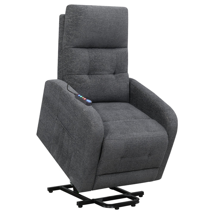 Coaster Furniture 609403P Howie Upholstered Power Lift Massage Chair Charcoal