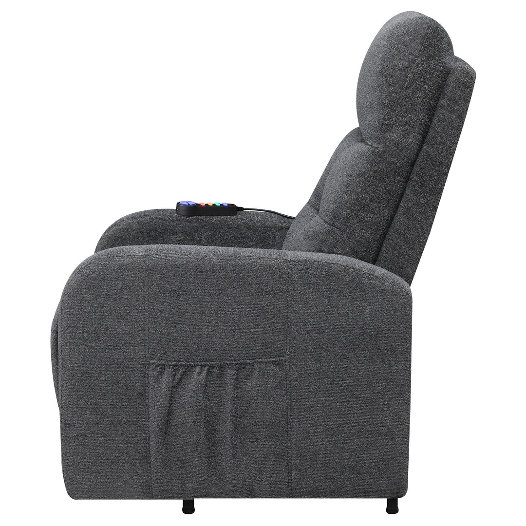 Coaster Furniture 609403P Howie Upholstered Power Lift Massage Chair Charcoal