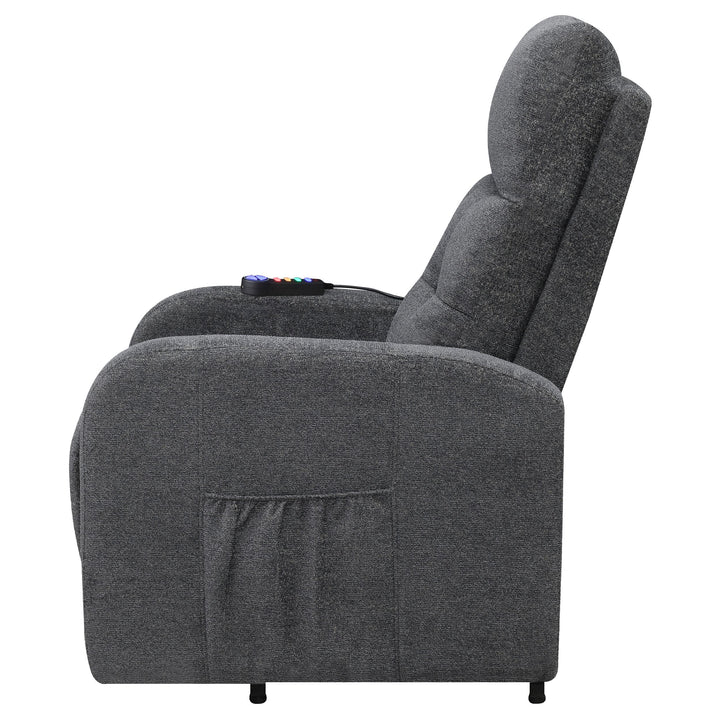 Coaster Furniture 609403P Howie Upholstered Power Lift Massage Chair Charcoal