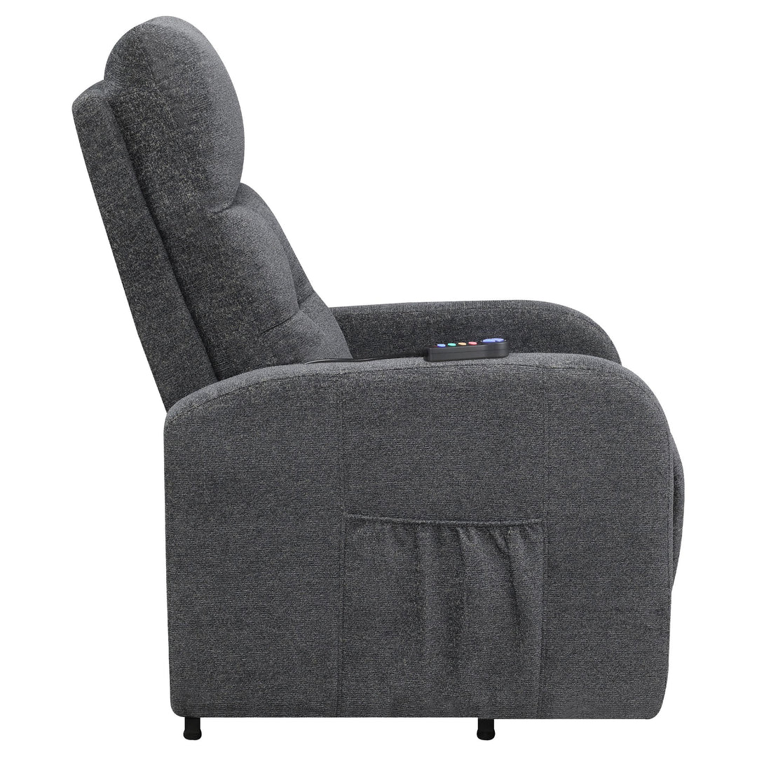Coaster Furniture 609403P Howie Upholstered Power Lift Massage Chair Charcoal