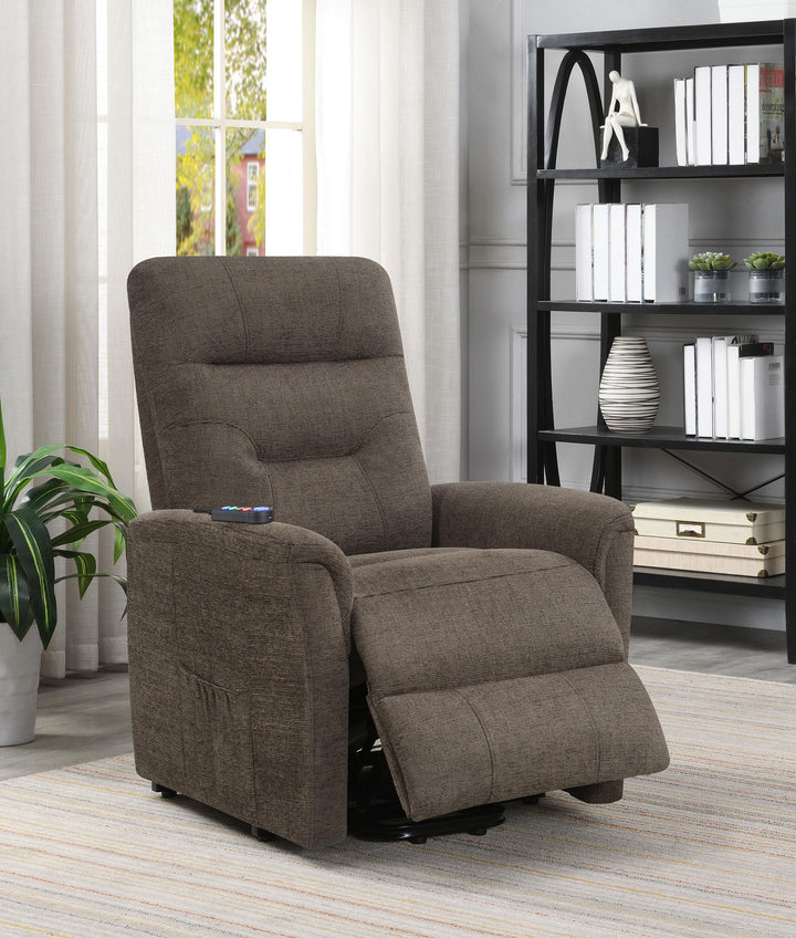 Coaster Furniture 609404P Henrietta Upholstered Power Lift Massage Chair Brown