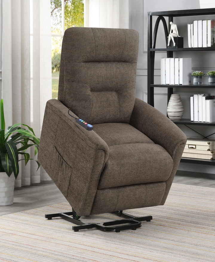 Coaster Furniture 609404P Henrietta Upholstered Power Lift Massage Chair Brown