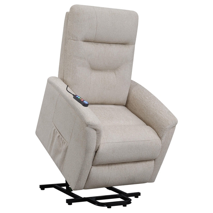Coaster Furniture 609405P Henrietta Upholstered Power Lift Massage Chair Beige