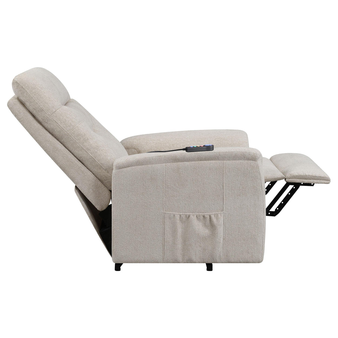 Coaster Furniture 609405P Henrietta Upholstered Power Lift Massage Chair Beige