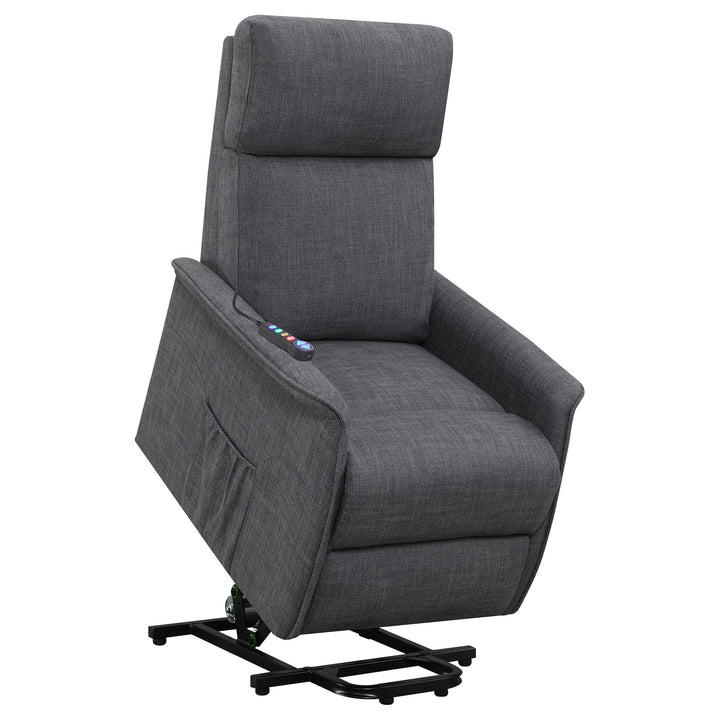 Coaster Furniture 609406P Herrera Upholstered Power Lift Massage Chair Charcoal