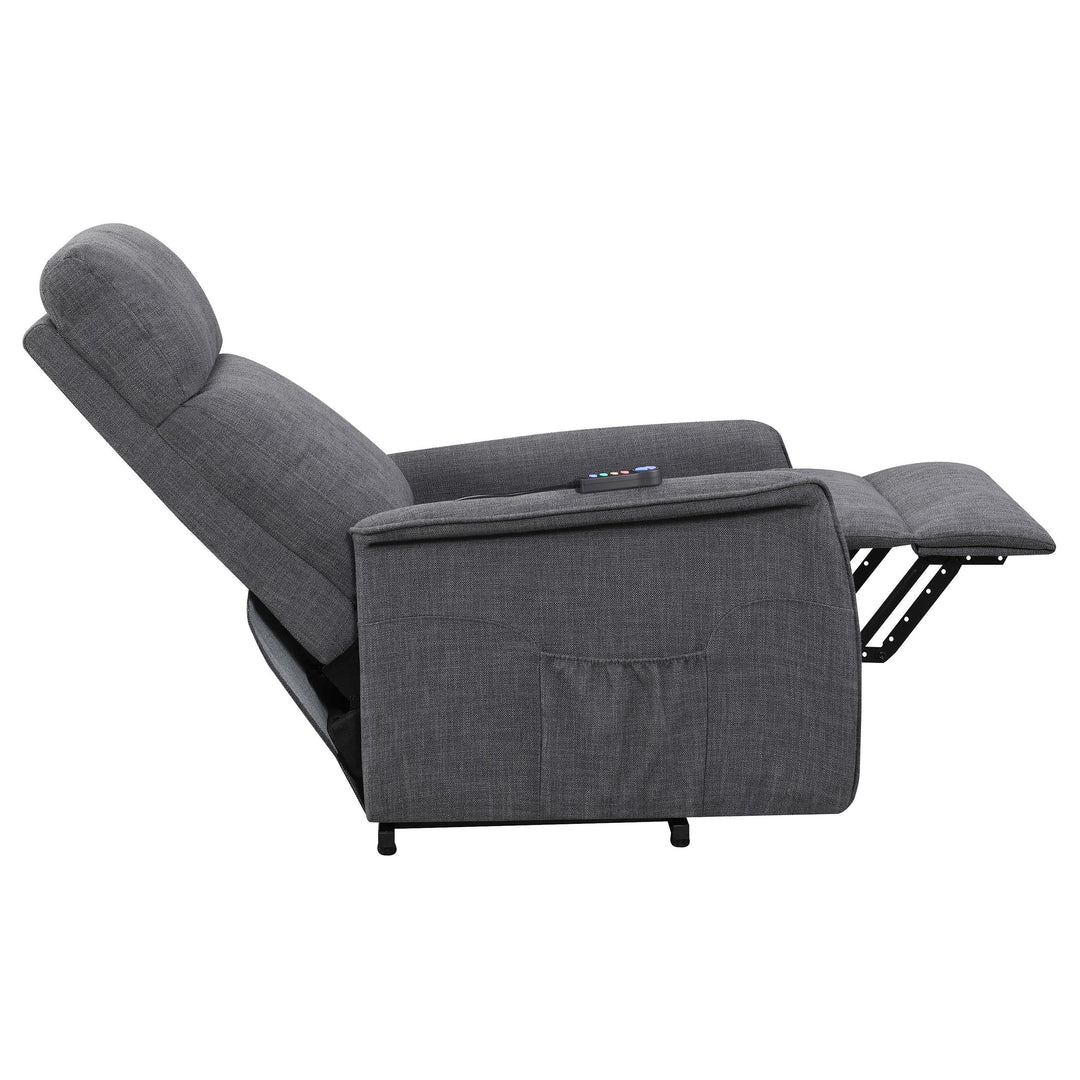 Coaster Furniture 609406P Herrera Upholstered Power Lift Massage Chair Charcoal