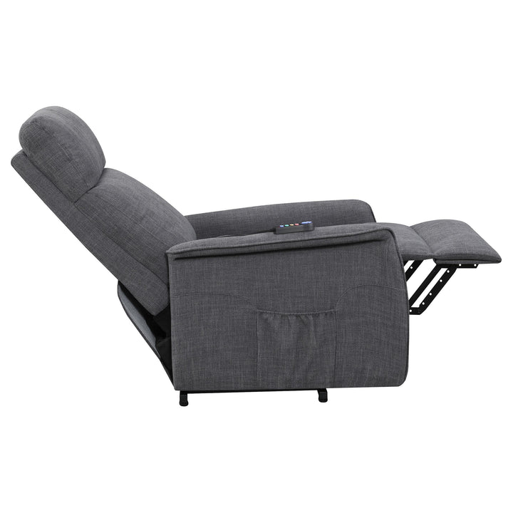 Coaster Furniture 609406P Herrera Upholstered Power Lift Massage Chair Charcoal