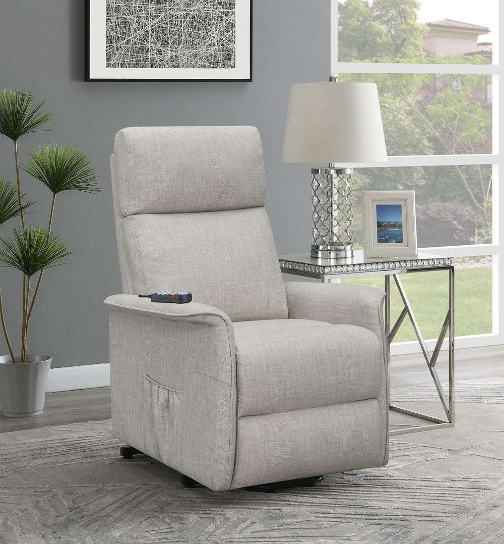Coaster Furniture 609407P Herrera Upholstered Power Lift Massage Chair Beige
