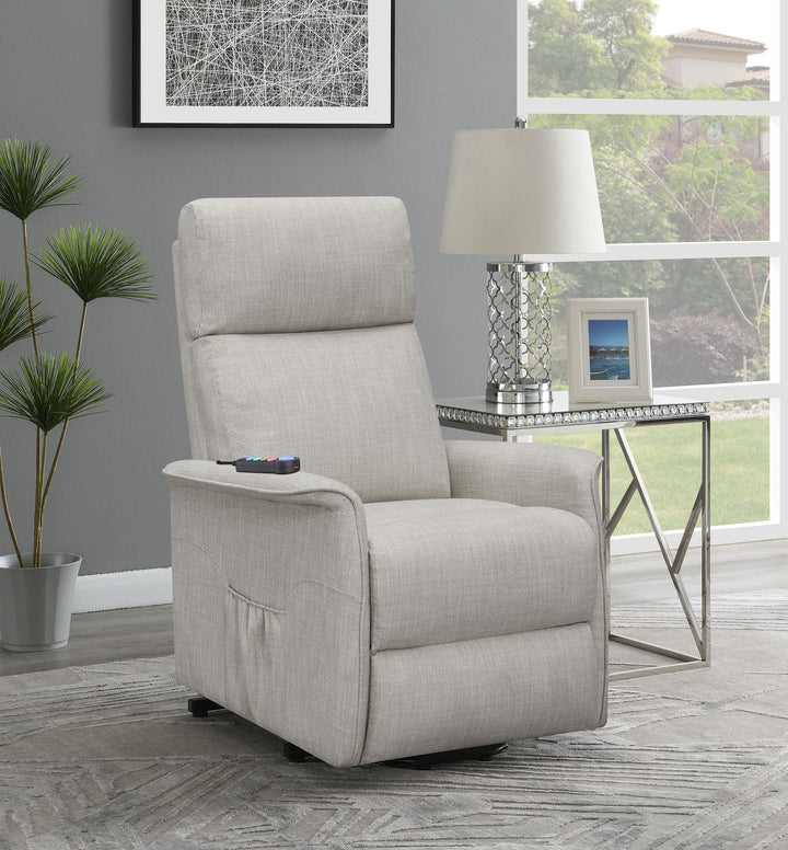 Coaster Furniture 609407P Herrera Upholstered Power Lift Massage Chair Beige