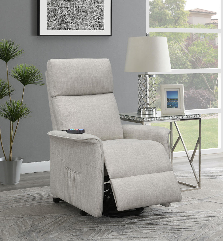 Coaster Furniture 609407P Herrera Upholstered Power Lift Massage Chair Beige