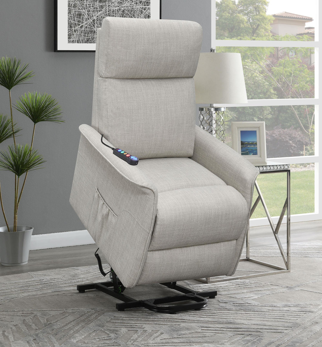 Coaster Furniture 609407P Herrera Upholstered Power Lift Massage Chair Beige