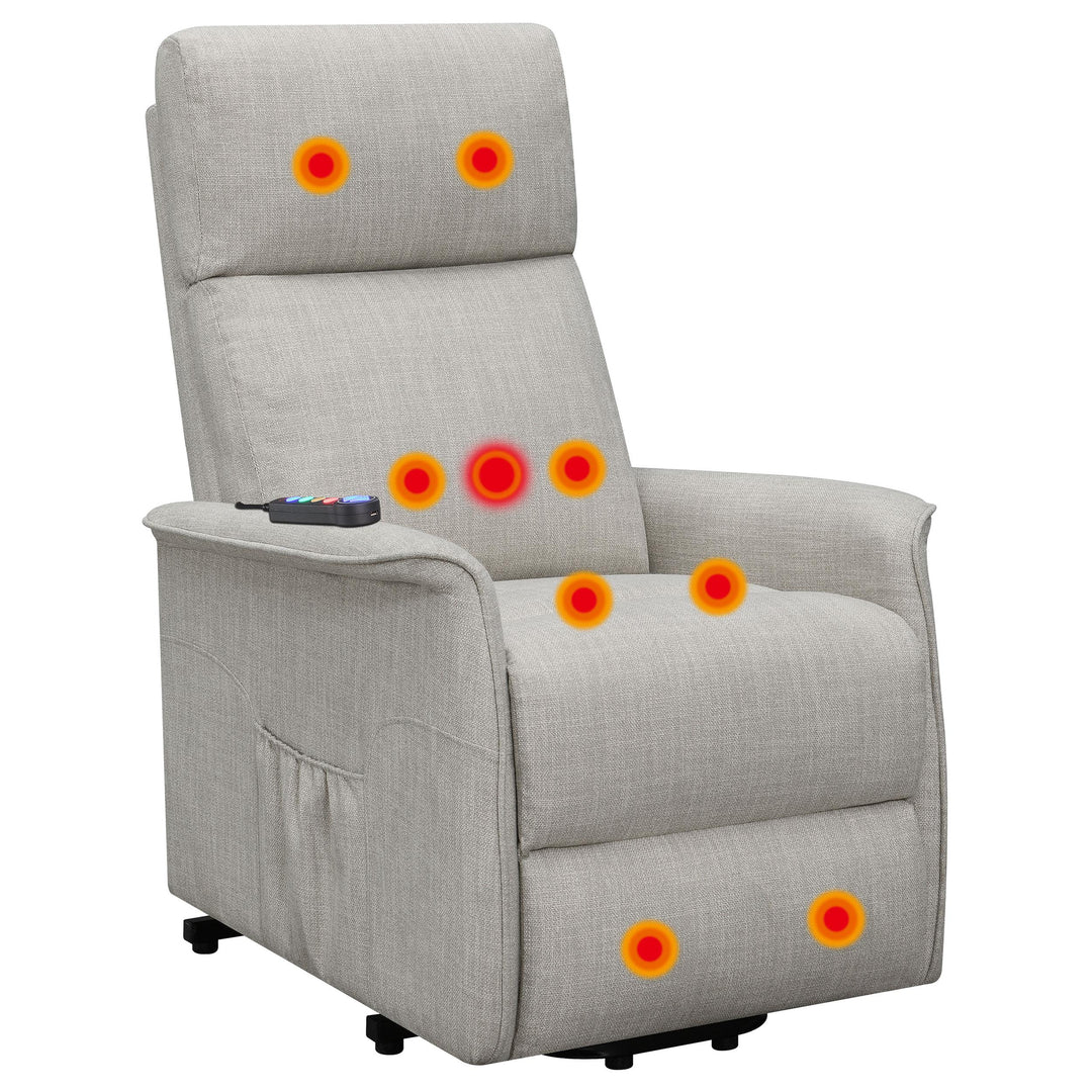 Coaster Furniture 609407P Herrera Upholstered Power Lift Massage Chair Beige