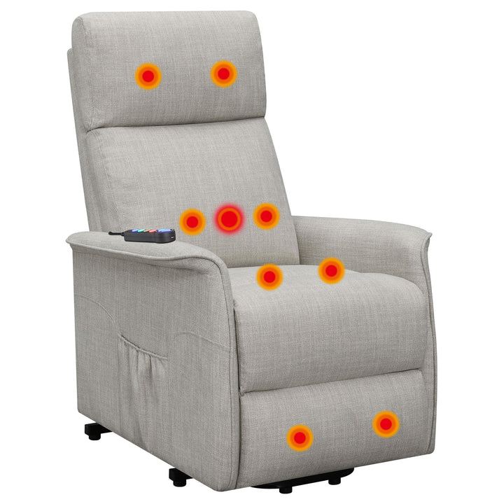 Coaster Furniture 609407P Herrera Upholstered Power Lift Massage Chair Beige