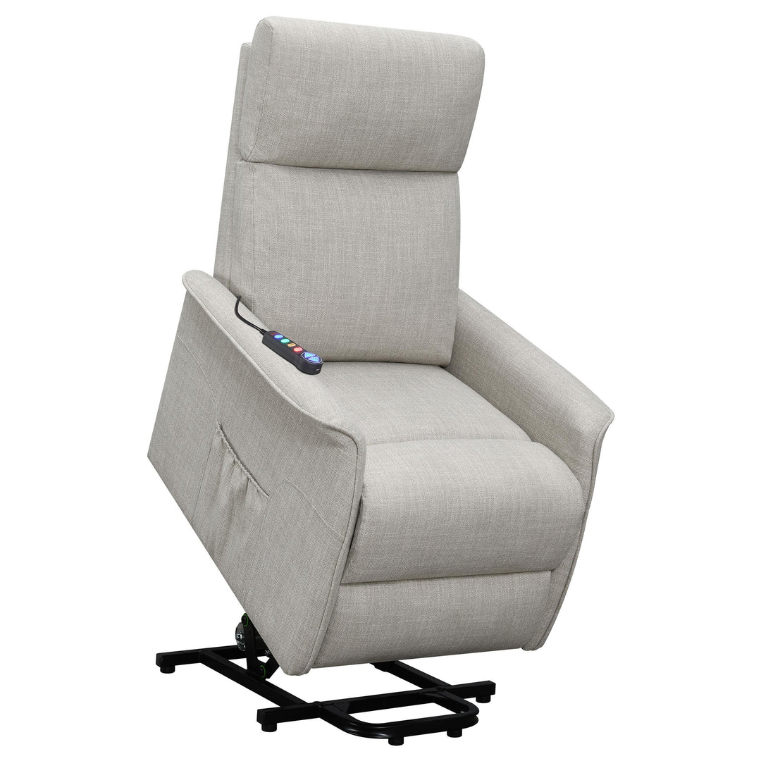 Coaster Furniture 609407P Herrera Upholstered Power Lift Massage Chair Beige