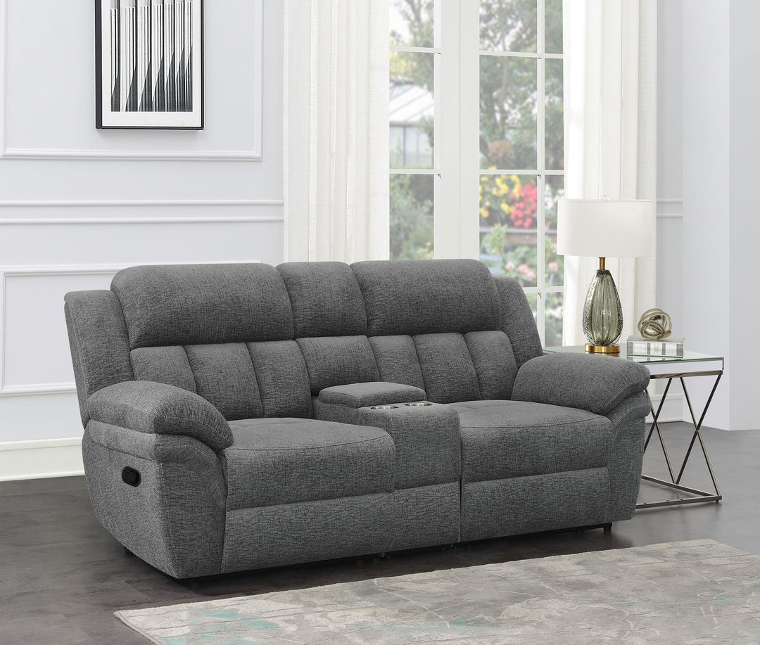 Coaster Furniture 609542 Bahrain Upholstered Motion Loveseat Charcoal