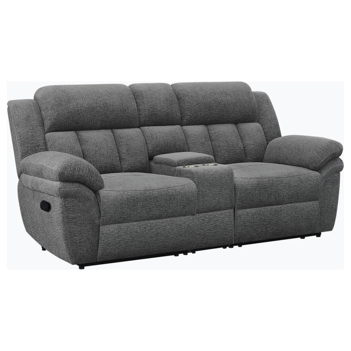 Coaster Furniture 609542 Bahrain Upholstered Motion Loveseat Charcoal