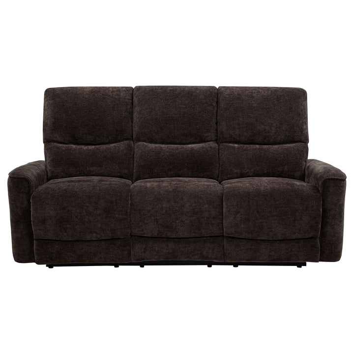 Navarro - Chenille Upholstered Reclining Sofa - Dark Brown