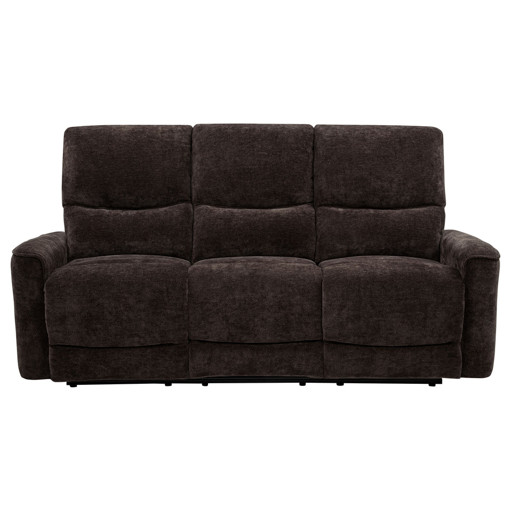 Navarro - Chenille Upholstered Reclining Sofa - Dark Brown