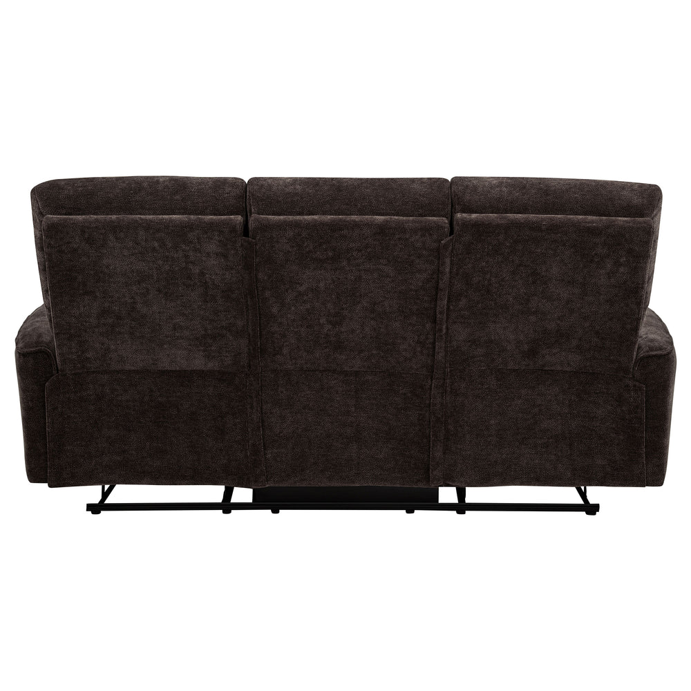 Navarro - Chenille Upholstered Reclining Sofa - Dark Brown