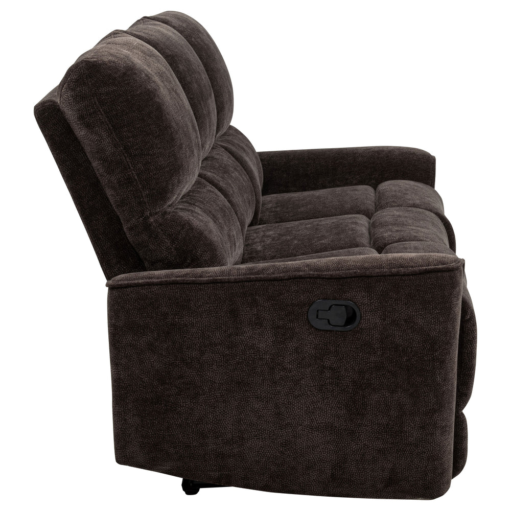 Navarro - Chenille Upholstered Reclining Sofa - Dark Brown