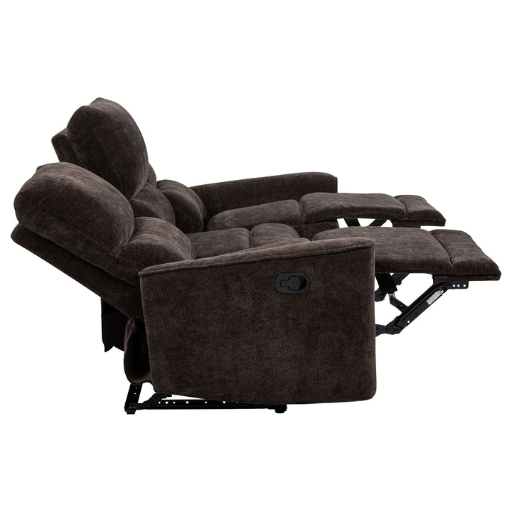 Navarro - Chenille Upholstered Reclining Sofa - Dark Brown