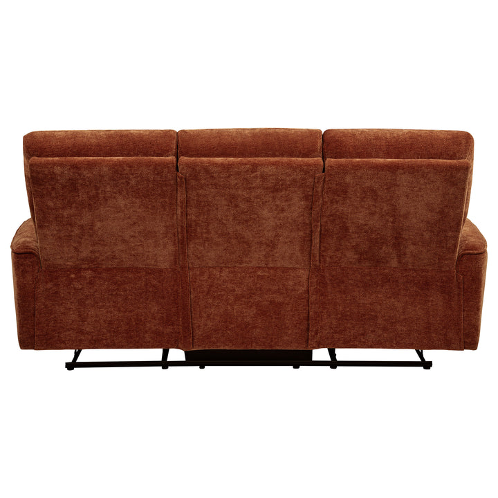 Navarro - Chenille Upholstered Reclining Sofa - Burnt Orange