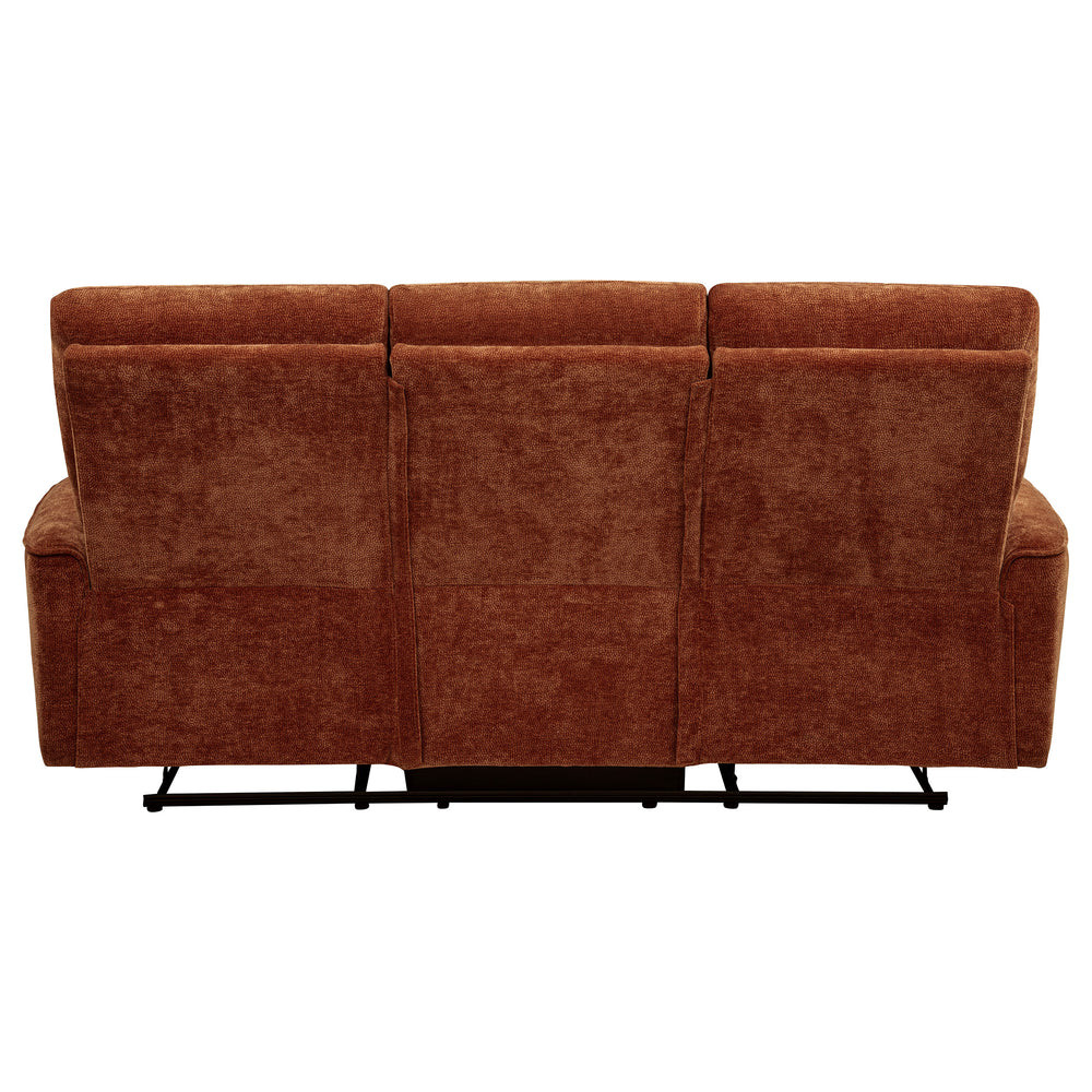 Navarro - Chenille Upholstered Reclining Sofa - Burnt Orange