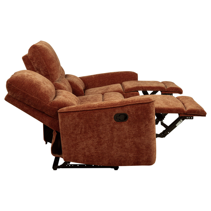 Navarro - Chenille Upholstered Reclining Sofa - Burnt Orange