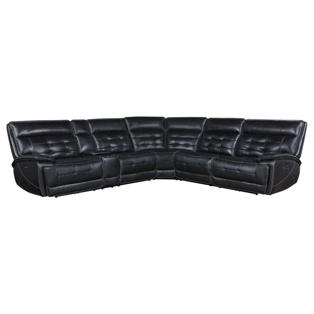 Coaster Furniture 609610PP Hewitt Leather Upholstered Power Reclining Sectional Black