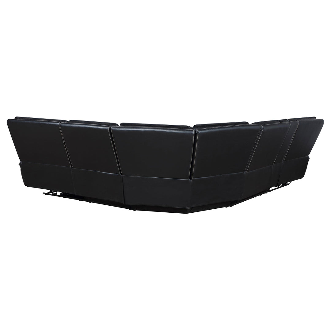 Coaster Furniture 609610PP Hewitt Leather Upholstered Power Reclining Sectional Black