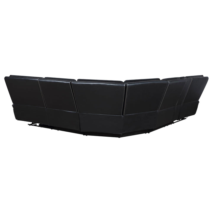 Coaster Furniture 609610PP Hewitt Leather Upholstered Power Reclining Sectional Black