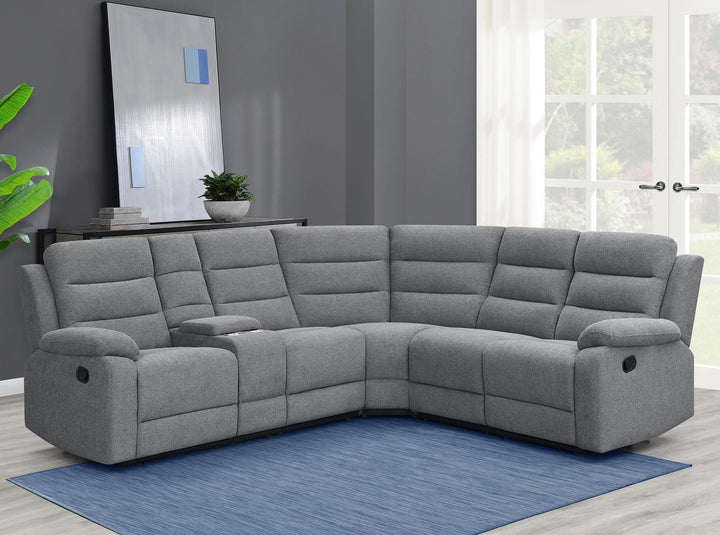 Coaster Furniture 609620 David Upholstered Reclining Sectional Sofa Smoke