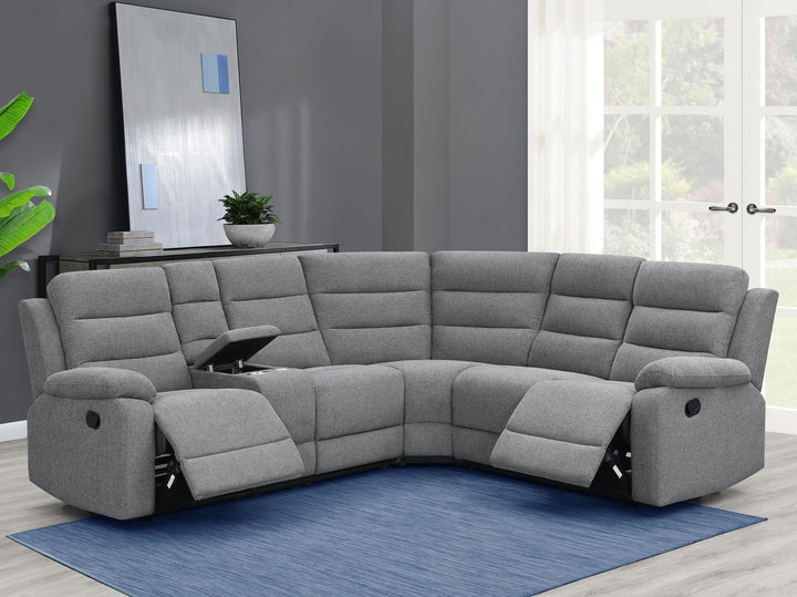 Coaster Furniture 609620 David Upholstered Reclining Sectional Sofa Smoke