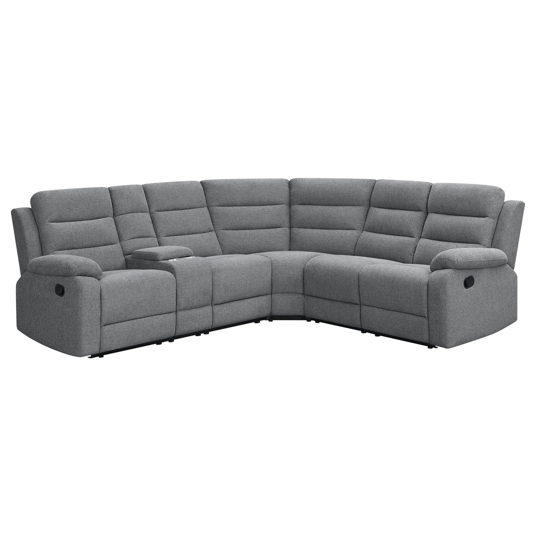 Coaster Furniture 609620 David Upholstered Reclining Sectional Sofa Smoke